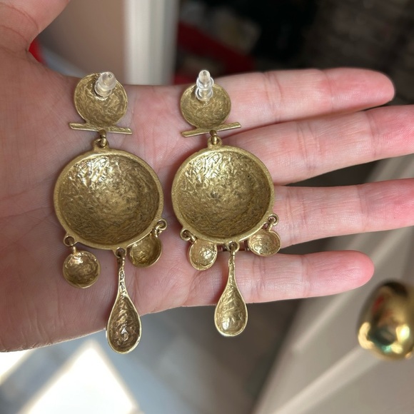 4/$100 MOROCCAN Gold and Blue Dangle Earrings 🥳 - Picture 5 of 5